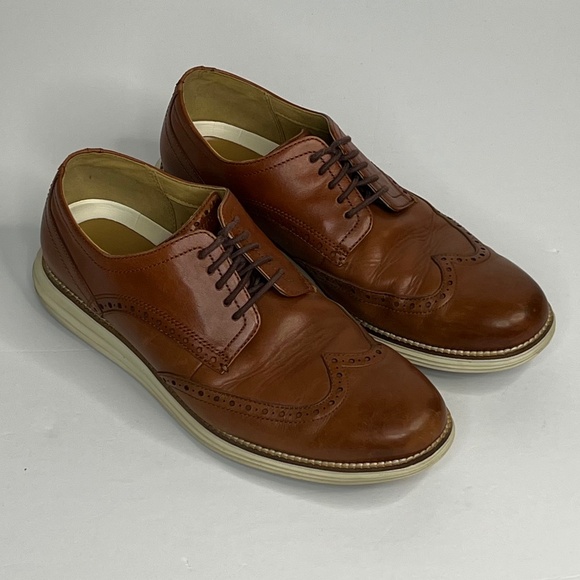 Cole Haan Men's Original Grand Woodbury Brown Leather Wingtip Oxford Size 10M US - Picture 1 of 8